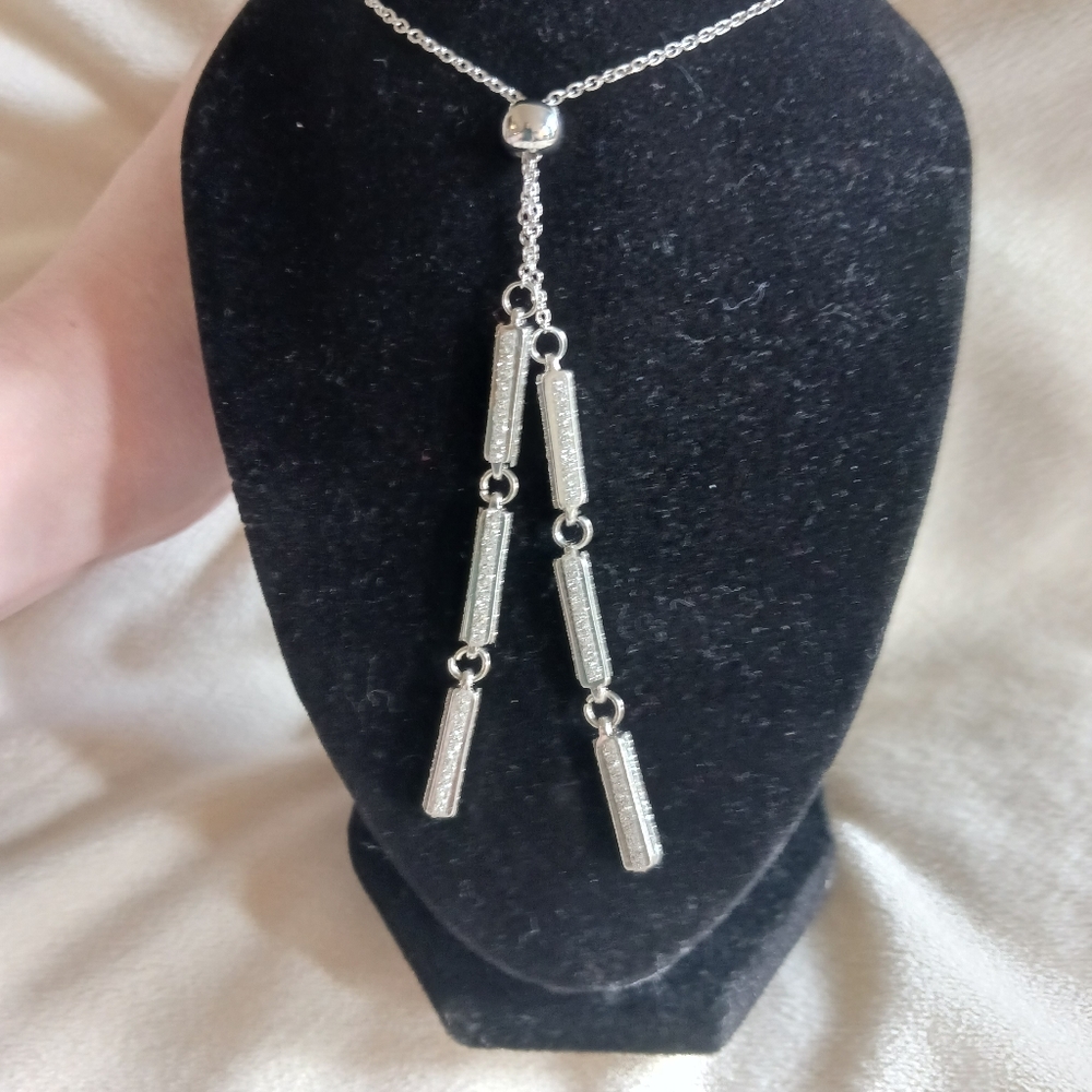 Fiona Adjustable Lariat Necklace | Silver